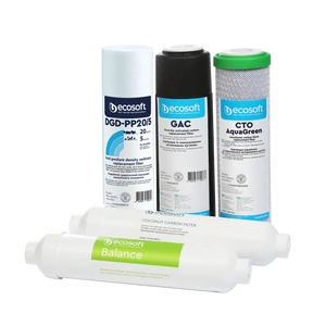 Set de filtre Ecosoft P'URE Balance pentru purificatorul de apa, set de 5 filtre (3 filtre prealabile, filtru post-purificare si sistem special de mineralizare)